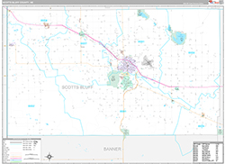 Scotts Bluff County Wall Map Premium Style 2026